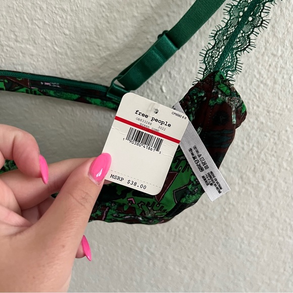 Free People Green Hazel Bralette Sz XS NWT - Picture 4 of 5